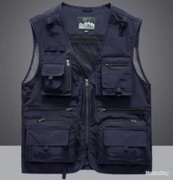 Mountain Gilet De Pêche 12 Poches, Coloris BLEU......LIV OFFERTE