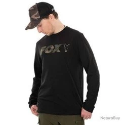 T-SHIRT FOX MANCHES LONGUES NOIR/CAMO M