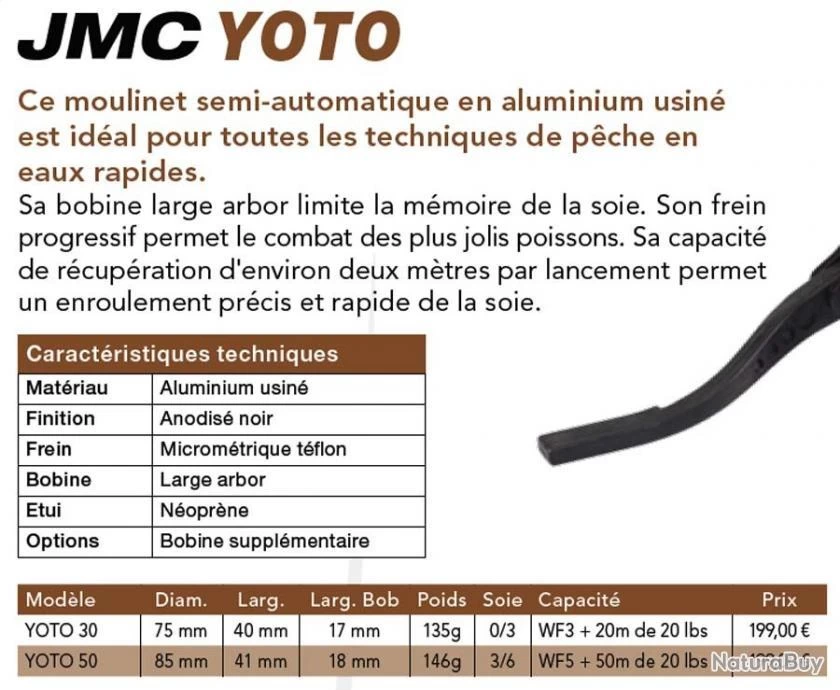 JMC Yoto 50 Soie 3/6 Moulinet Mouche Semi Automatique JMC 4 JMC Yoto 50 Soie 3/6 Moulinet Mouche Semi Automatique JMC – Image 2