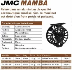 Mamba 68 Soie 7/9 Moulinet Mouche JMC -Boutique De Pêche 00002 Mamba 68 Soie 7 9 Moulinet Mouche JMC