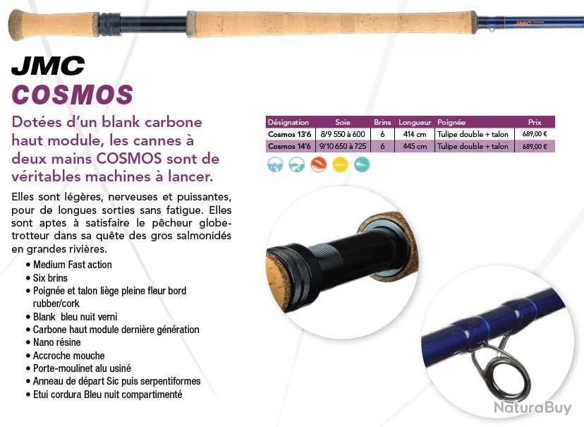 JMC Cosmos 13'6 Soie 8/9 6 Brins Canne Carnassier 2 Mains JMC 5 JMC Cosmos 13'6 Soie 8/9 6 Brins Canne Carnassier 2 Mains JMC – Image 3