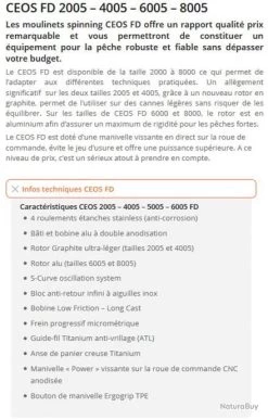 Moulinet Ceos 6005 FD Sakura -Boutique De Pêche 00003 Moulinet Ceos 6005 FD Sakura