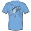 T Shirt Fish Skinz Performance Jacked Ulua Bleu